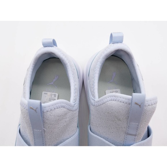 Puma Softride Sophia Shimer Kids 5.5C Slip On Sneakers Silver Mesh Running Shoes - Picture 7 of 10